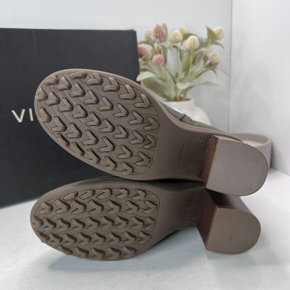 Vionic Truckee Leather Ankle Boots Dark Khaki Green J0721L2300 Women's 6.5M NWB - Picture 8 of 11